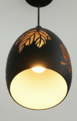 Modern Black & Gold Maple Leaf Pendant Light