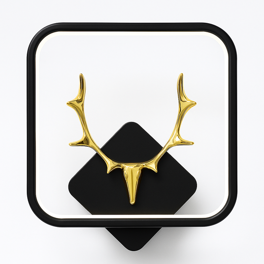 Modern Golden Deer Antler Wall Decor with LED Backlight