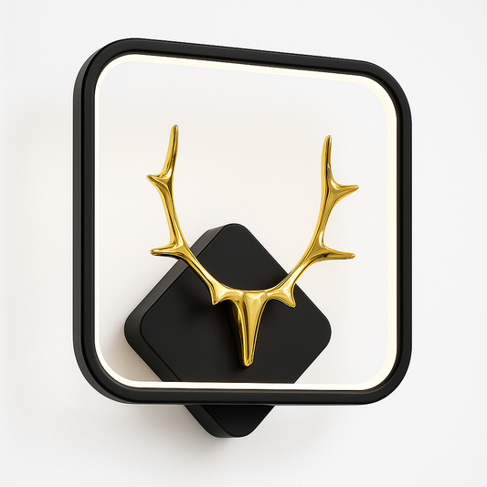 Modern Golden Deer Antler Wall Decor with LED Backlight