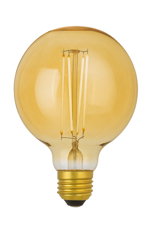 40W G95 Vintage LED Globe Bulb | Amber Glass | E27 Base