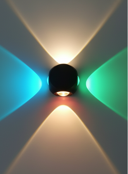 Modern LED Wall Sconce Light – 4-Way Beam Design
