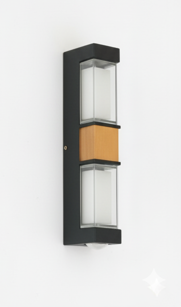 Contemporary LED Wall Sconce – Dual Light with Bronze and Clear Glass Design