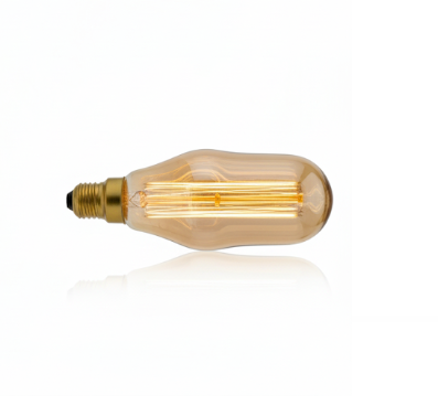 Sculpted Radiance: Unique Organic Amber LED Filament Bulb | E27