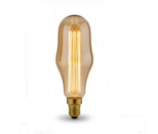Sculpted Radiance: Unique Organic Amber LED Filament Bulb | E27