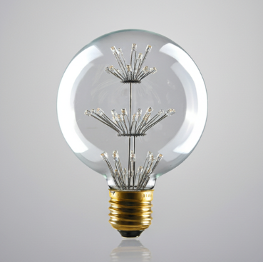 G95 Globe LED Firework Bulb | Clear Glass | E27 Base