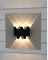 Modern Wavy Up & Down LED Wall Sconce with Square Base