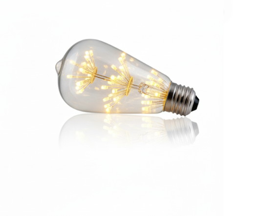 ST64 Firework LED Bulb | Clear Glass | Warm White | E27 Base