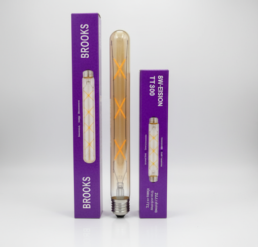 Brooks 3W LED Decorative Filament Bulb | Warm Amber | T-180 , T300 | E14  Base
