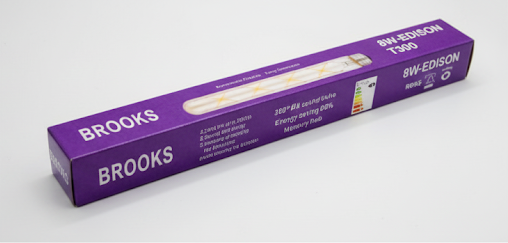 Brooks 3W LED Decorative Filament Bulb | Warm Amber | T-180 , T300 | E14  Base