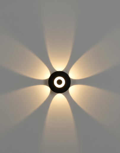 Modern Radial LED Wall Sconce with Center Ring Light