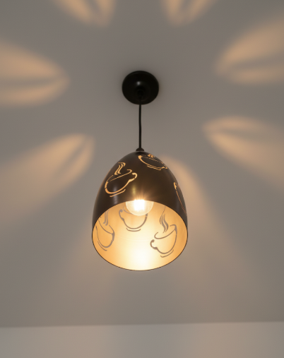 Coffee Lover's Pendant Light with Mug Cutouts