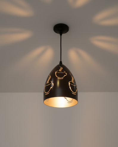 Coffee Lover's Pendant Light with Mug Cutouts