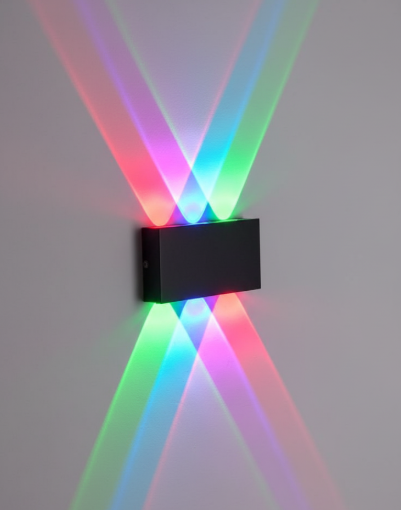 RGB Color-Changing LED Wall Sconce with X-Beam Effect